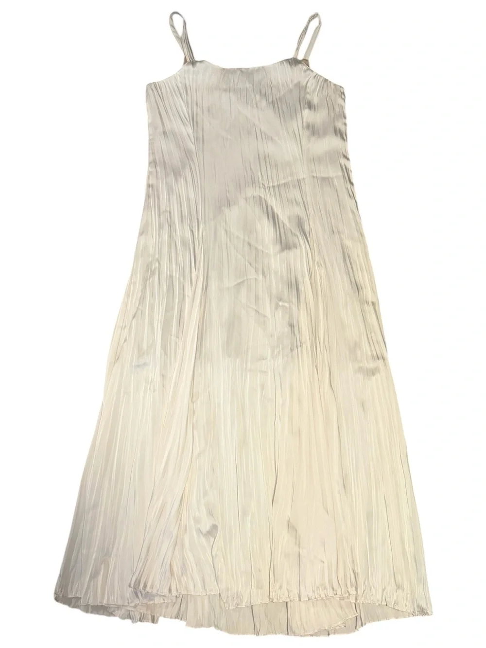 Vince Relaxed Plissé Satin Midi Slipdress Size Small Petite - Picture 7 of 10